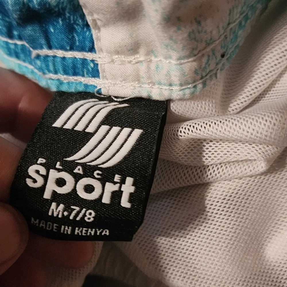 Beach Swim Trunks Medium Blue‎ White Black Beach Place Sport A128